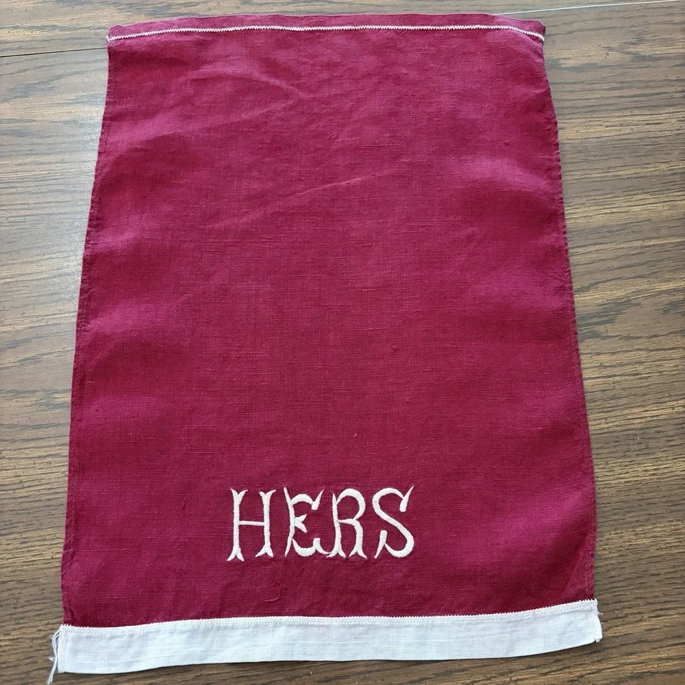 Vintage Burgundy Linen 